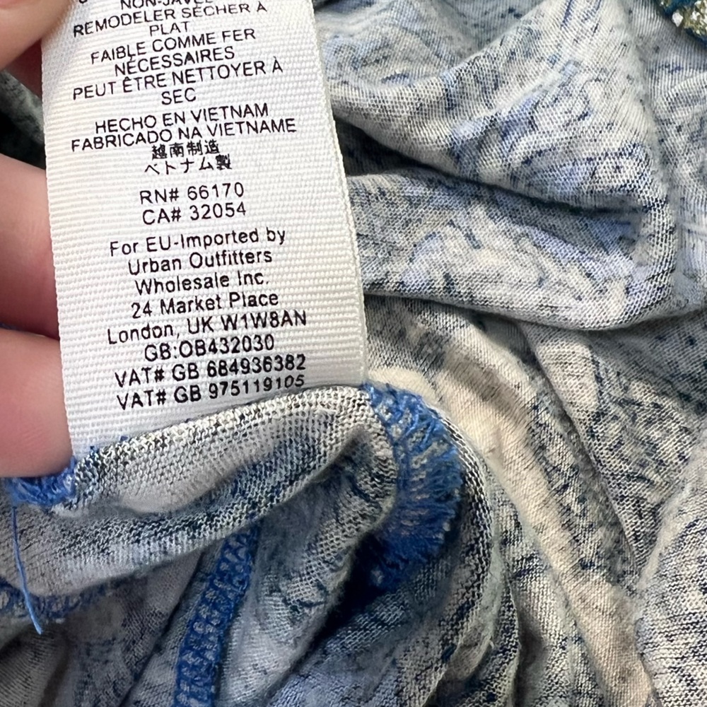 Free People Annabelle Mock Neck Tunic Dress in Cobalt Blue and Green Size Small - Picture 11 of 11